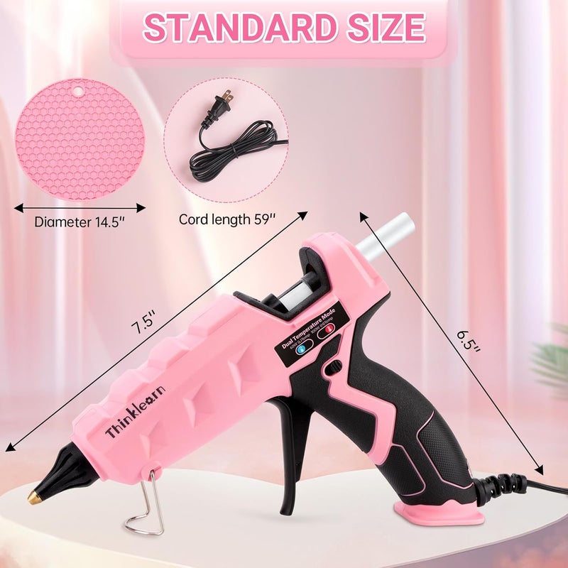 ThinkLearn Hot Glue Gun Full Size, 60/100W Dual Power Glue Gun with 15 Glue Sticks(7/16''), Heavy Duty Large Glue Gun Kit, Hot Glue Gun and Sticks Set for Crafts, Arts, DIY and Home Repairs - Image 5